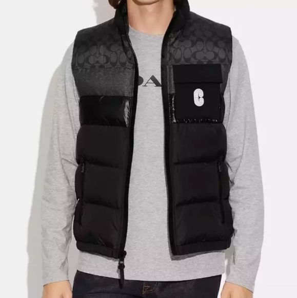 NWT Coach Men's Puffer Down Vest Black Size XS - Picture 2 of 5